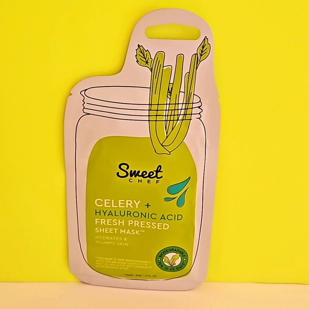 NWT Sweet Chef celery & hyaluronic acid sheet mask